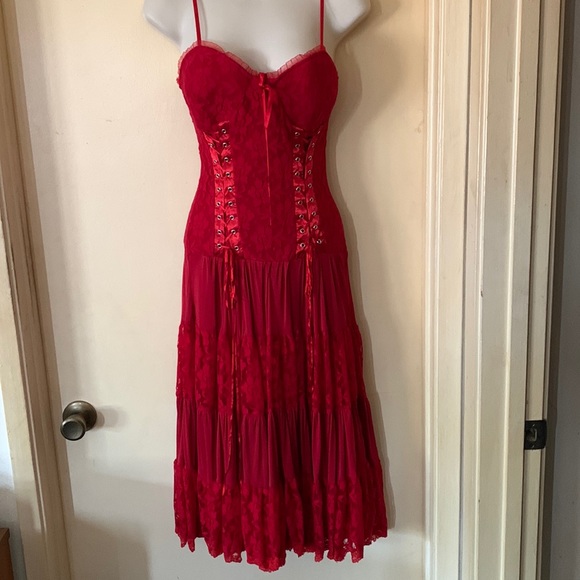 papillon Dresses & Skirts - Papillon red bohemian dress size S